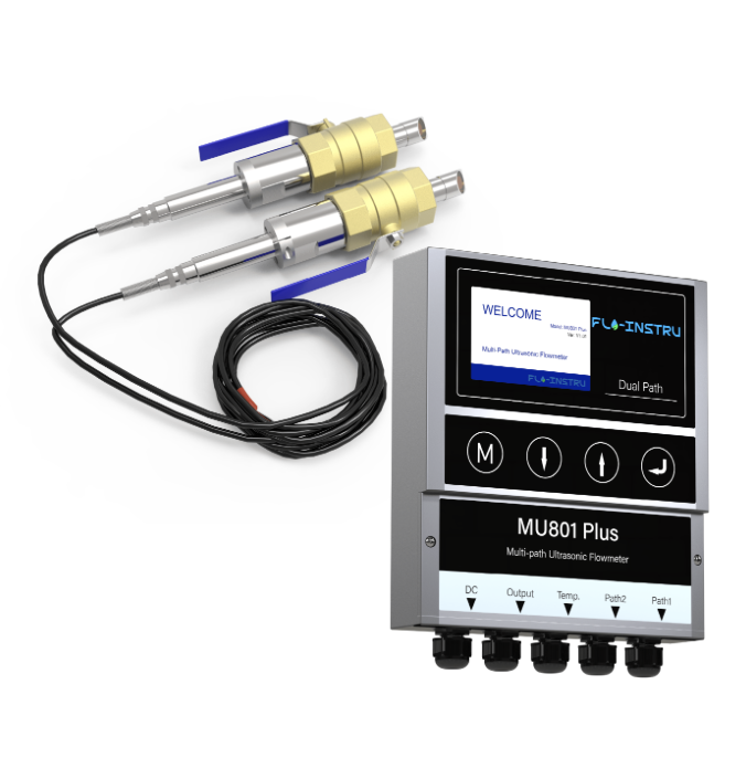 Máy đo lưu lượng siêu âm đa kênh MU801 Plus với đầu dò chèn, hãng FLO INSTRUMENTS