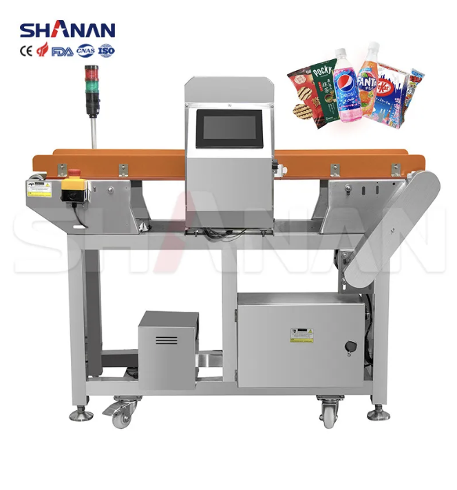 Máy dò kim loại băng tải thực phẩm đông lạnh tự động loại bỏ kim loại, hãng Shanan